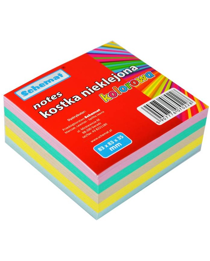 KOSTKA PAPIER. KOLOR NIEKLEJONA 83X83X53
