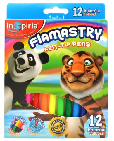 FLAMASTRY 12 KOLORÓW INSPIRIA