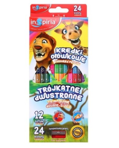 KREDKI DWUSTRONNE TRÓJKĄTNE 24-KOL INSPI