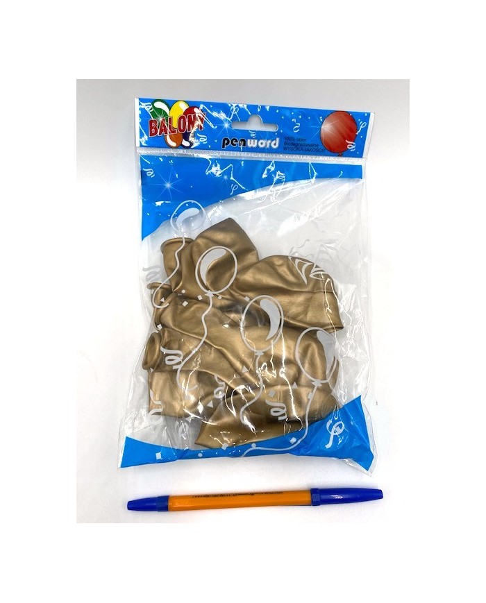 BALONY POLSIHURT 12" 10 SZT CHROM ZLOTY