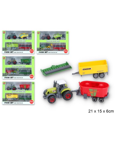 TRAKTOR METAL Z MASZYNAMI FARM SET PUD.