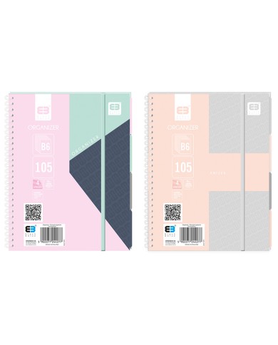 ORGANIZER B6 105 KART PRZEK B&B PASTEL