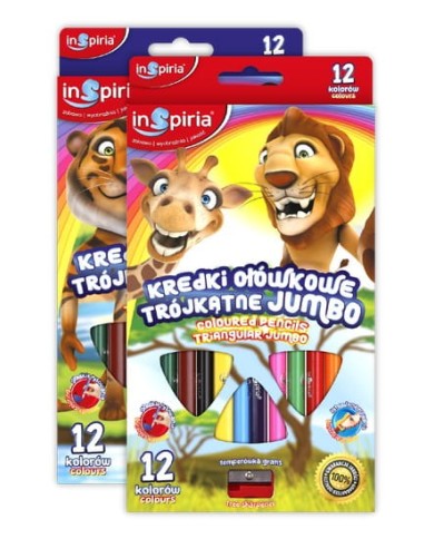 KREDKI TRÓJKĄTNE JUMBO 12-KOL INSPIRIA