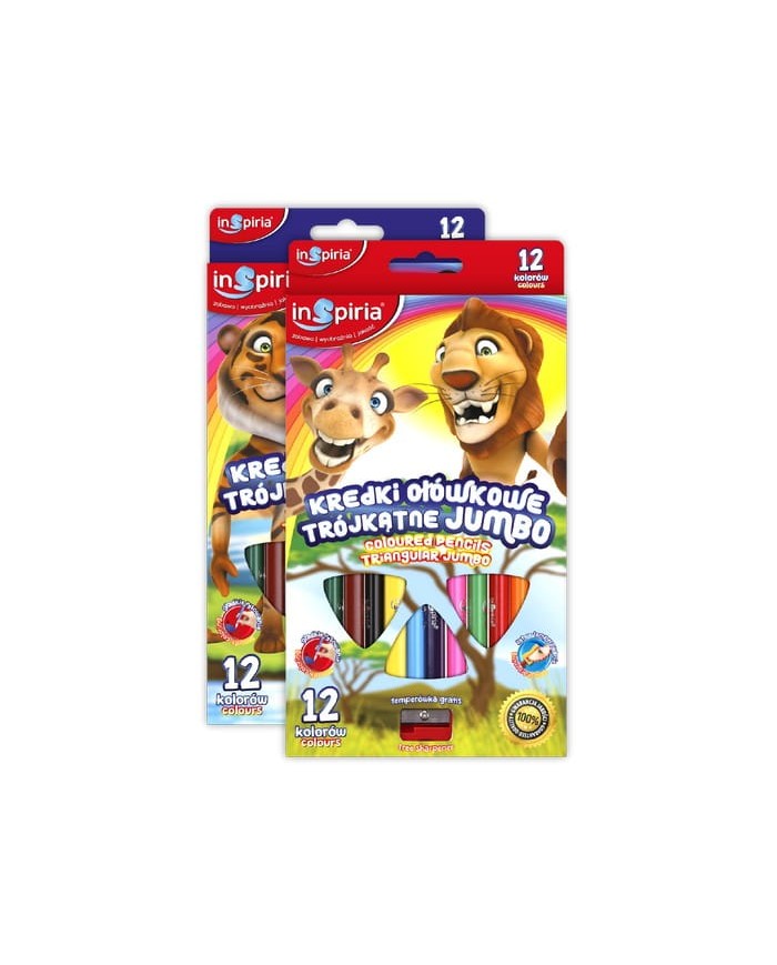 KREDKI TRÓJKĄTNE JUMBO 12-KOL INSPIRIA