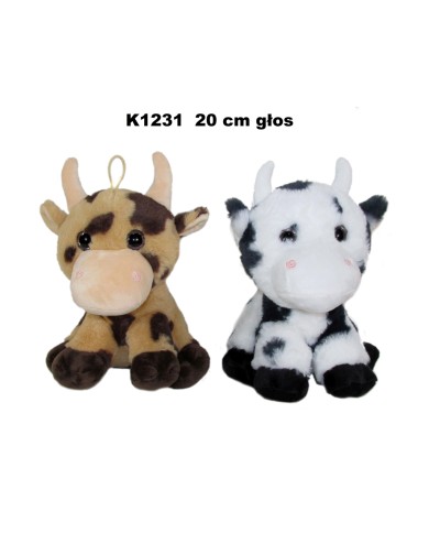 KROWA PLUSZOWA SIEDZĄCA 2-KOL 20 CM