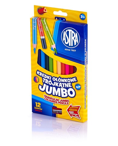 KREDKI OŁÓWKOWE TRÓJKĄTNE JUMBO ASTRA 12