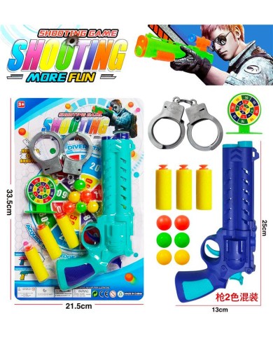 PISTOLET Z TARCZĄ I KAJDANKAMI BLISTER