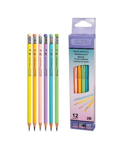 OŁÓWEK Z GUMKĄ PASTEL 2B PUD. /12SZ/
