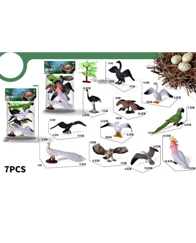 PTAKI GUMOWE 12 SZT BIRDS WOREK