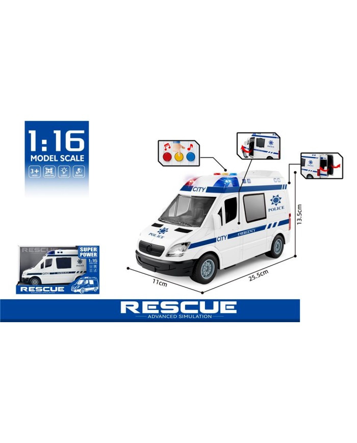 AUTO POLICJA RESCUE BATERIA OTW.PUDEŁKO