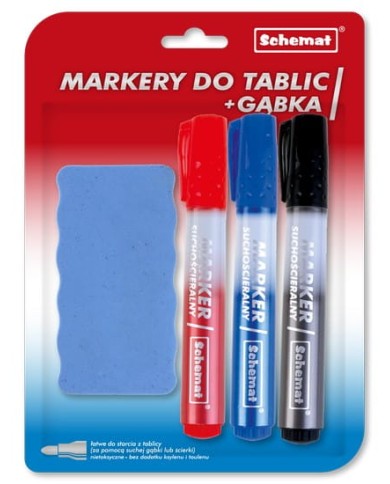 MARKER SUCHOŚCIERALNY 3-SZT Z GĄBKĄ