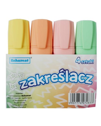 ZAKREŚLACZE PASTELOWE 4-KOL