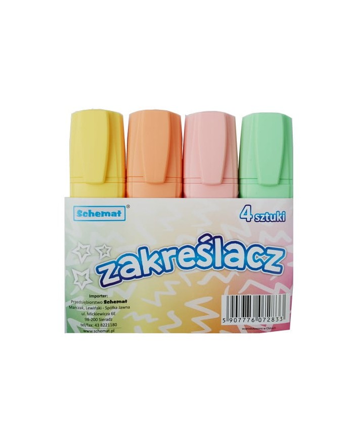 ZAKREŚLACZE PASTELOWE 4-KOL