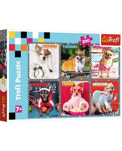 PUZZLE TREFL 200 EL WESOŁE PSY