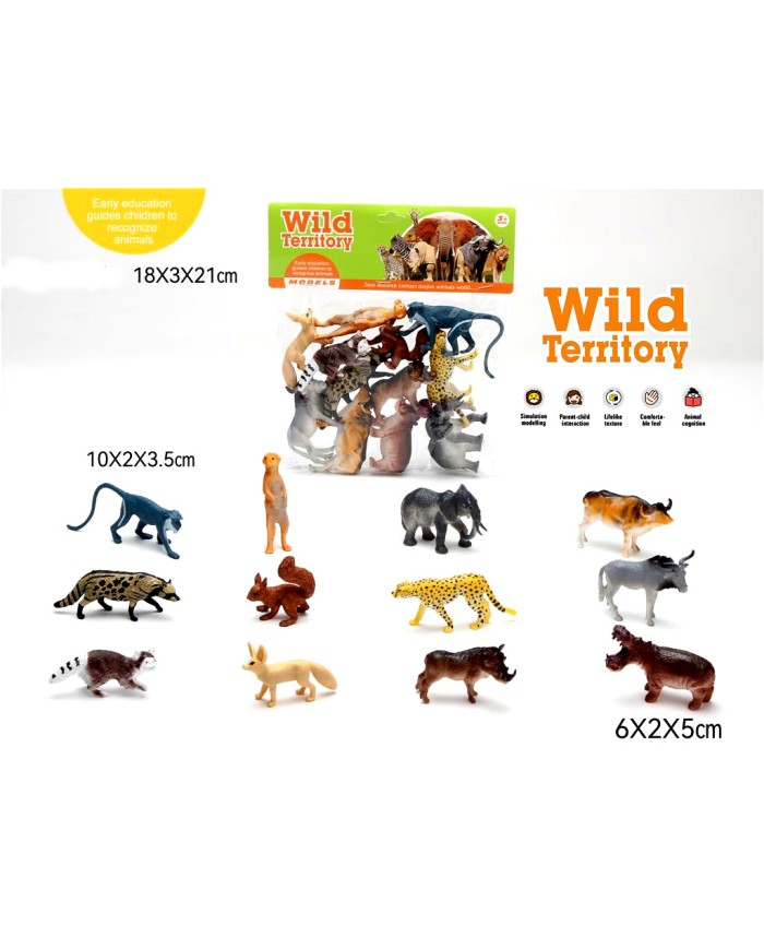 ZWIERZĘTA DZIKIE 12 SZT WILD WOREK
