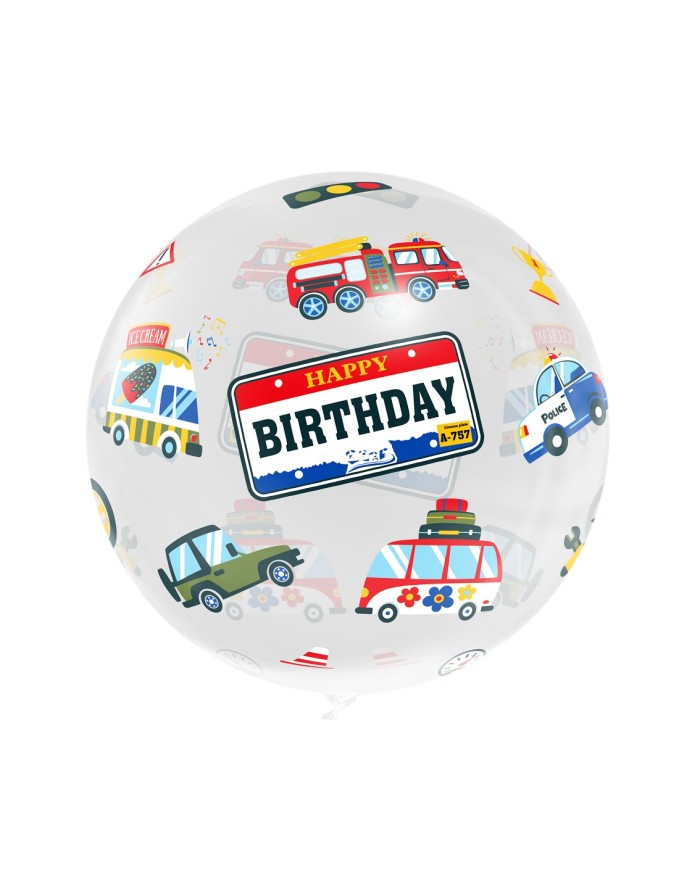 BALON AQUA HAPPY BIRTHDAY 20" AUTA GODAN