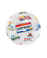 BALON AQUA HAPPY BIRTHDAY 20" AUTA GODAN