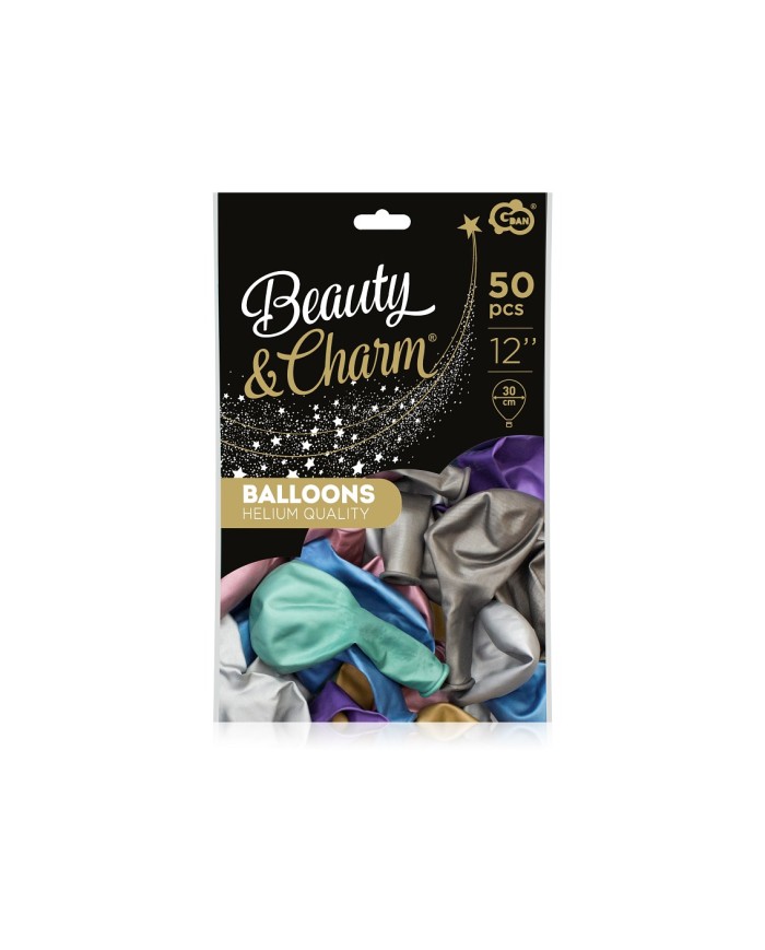 BALONY BEAUTY&CHARM 12" 50 SZT PLATYNOWE