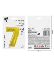 BALON FOLIOWY "6" ZŁOTY 92 CM