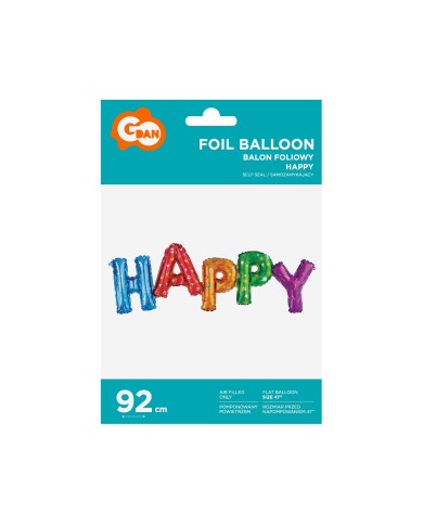 BALON FOLIOWY HAPPY 95X35 CM GODAN