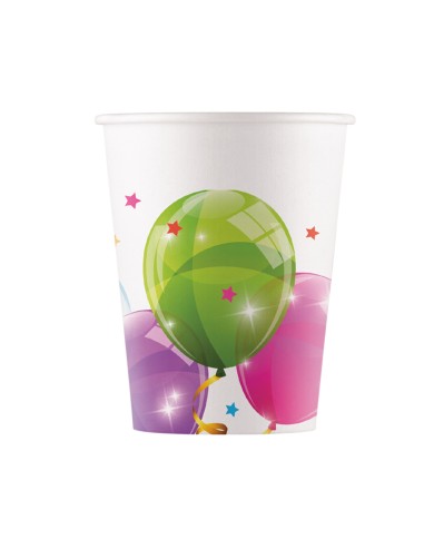 KUBKI PAPIEROWE BALONY 8 SZT