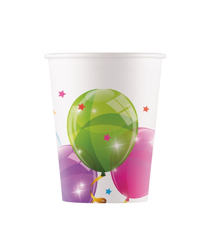KUBKI PAPIEROWE BALONY 8 SZT