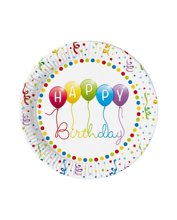 TALERZYKI PAPIEROWE HAPPY BALONY 8 SZT
