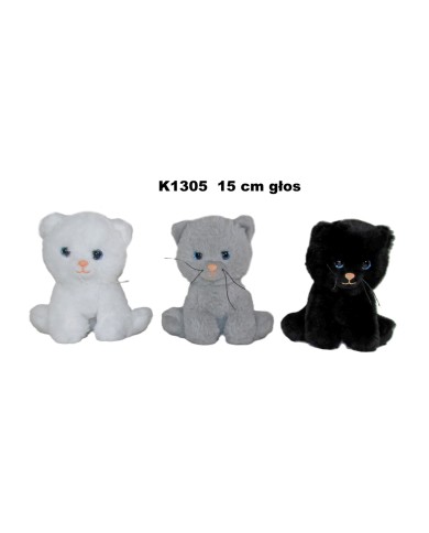 KOT SIEDZĄCY Z GŁOSEM 18 CM