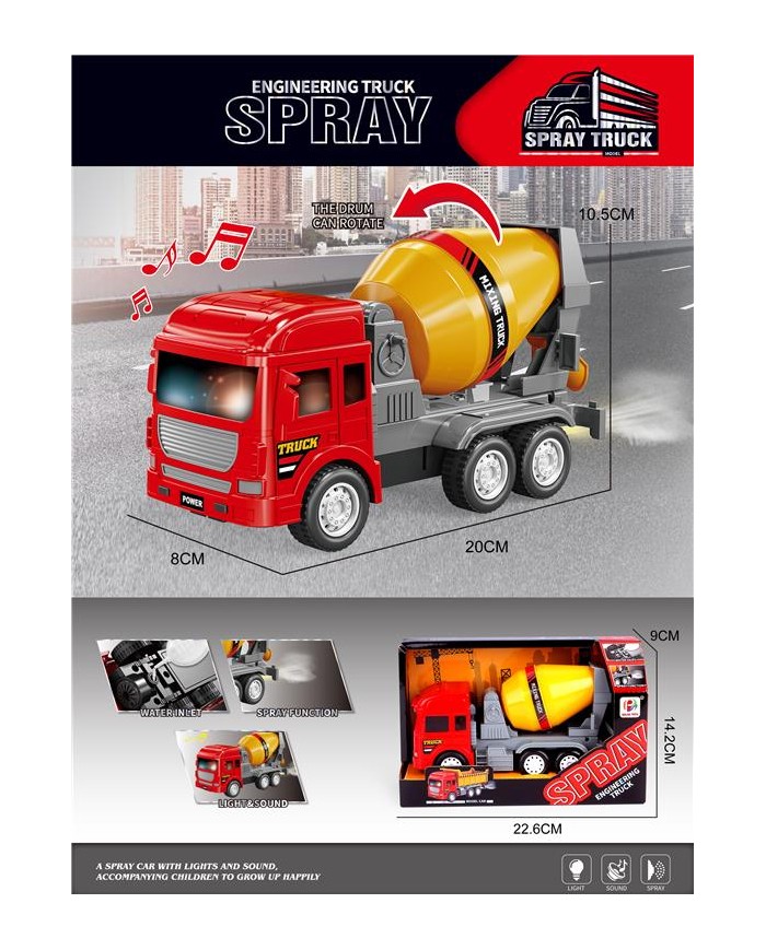 AUTO BETONIARKA SPREY BATERIA OTW.PUDEŁK