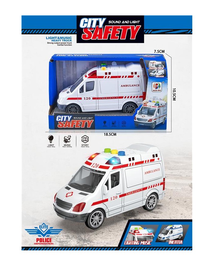 AUTO KARETKA CITY SAFETY BATERIA OTW.PUD