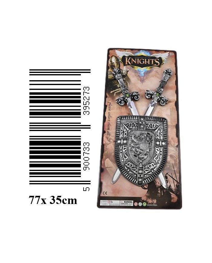 ZESTAW RYCERZA 2 MIECZE TARCZA BLISTER