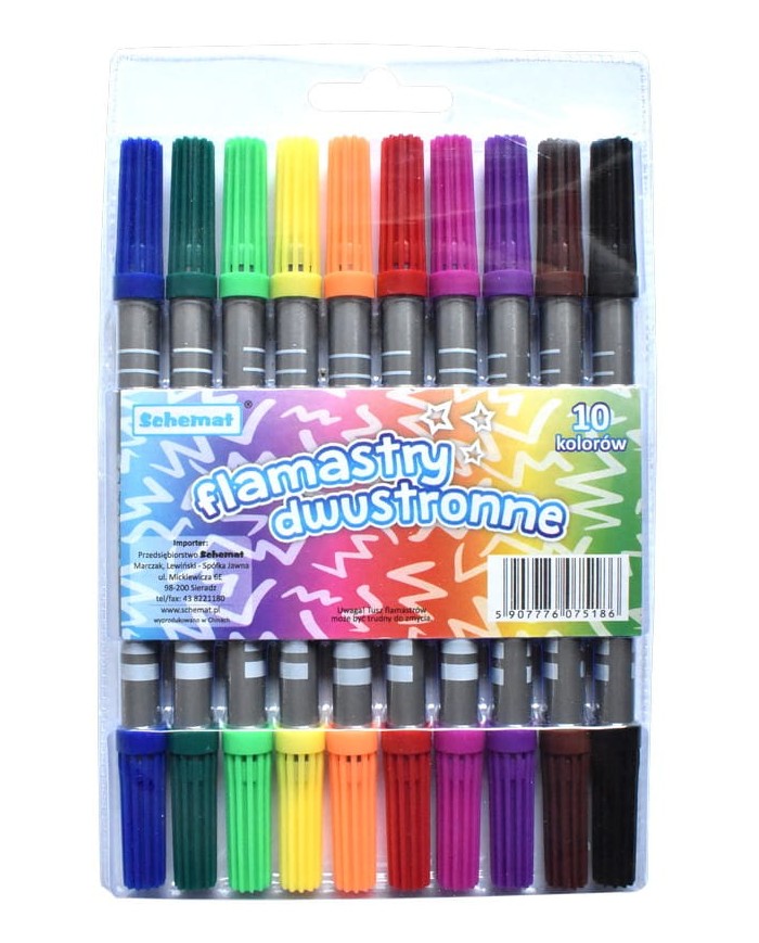 FLAMASTRY DWUSTRONNE 10-KOL SCHEMAT
