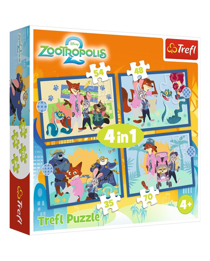 Puzzle - "4w1" - Zootopia pełna przygód