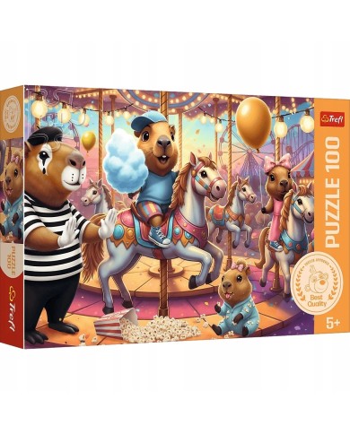 Puzzle - "100" - Kapibary na wakacjach