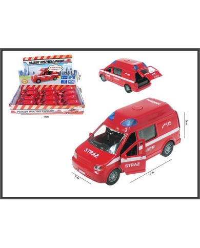AUTO METAL VAN STRAŻ POŻARNA Z GŁ. 14CM
