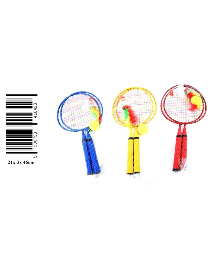 BADMINTON METAL KRÓTKI TĘCZOWY SIATKA