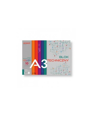 BLOK TECHNICZNY A3 KOLOR 10 ARKUSZY