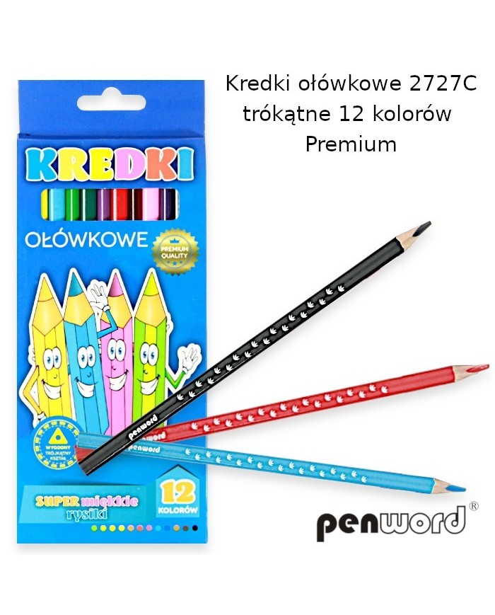 KREDKI 12-KOL TRÓJKĄTNE PENWORD