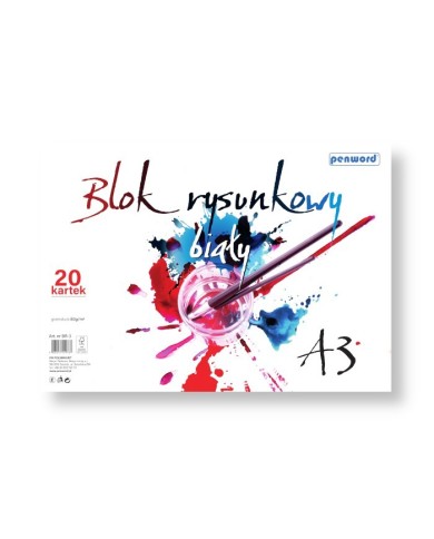 BLOK RYSUNKOWY A3 BIAŁY 80 gr 20 KART po