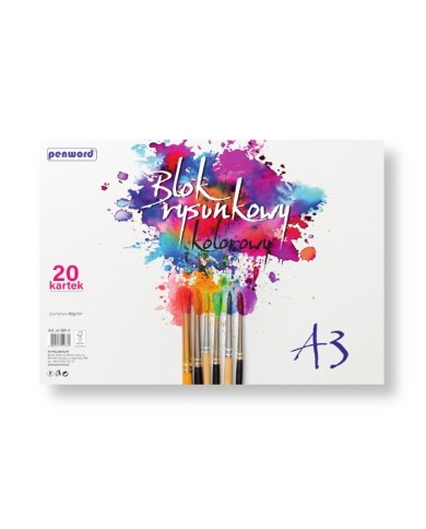 BLOK RYSUNKOWY A3 KOLOR 80g 20 KART POL