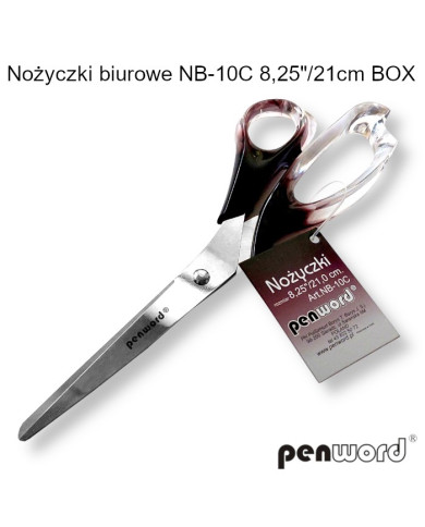 NOŻYCZKI BIUROWE 21 CM PRZEŹROCZYSTE DIS