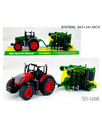 TRAKTOR Z MASZYNĄ ZIEL. 50 CM KLOSZ