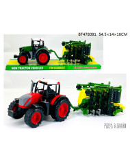 TRAKTOR Z MASZYNĄ ZIEL. 50 CM KLOSZ