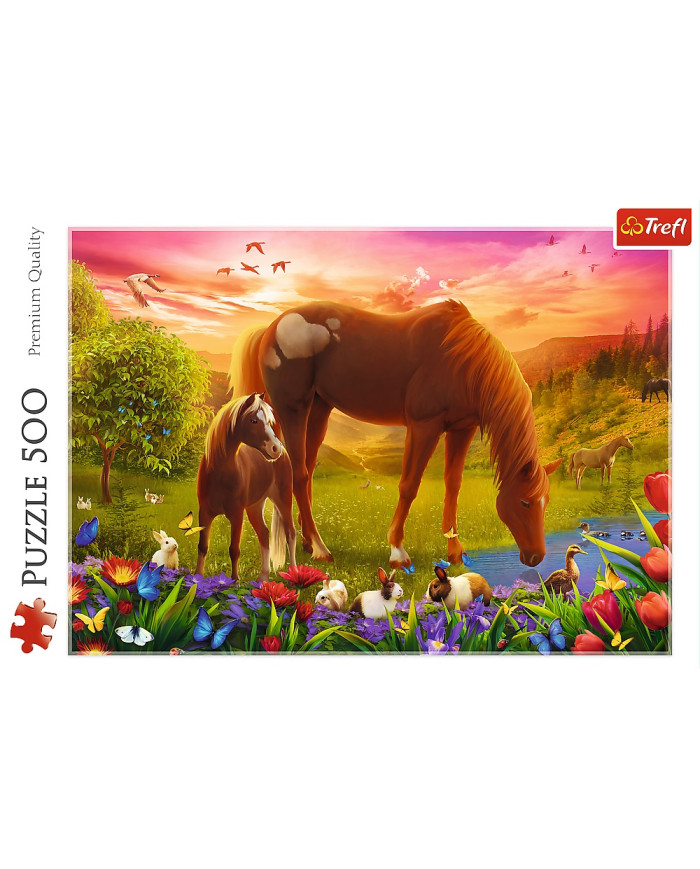 PUZZLE TREFL 500 EL KONIE NA ŁĄCE