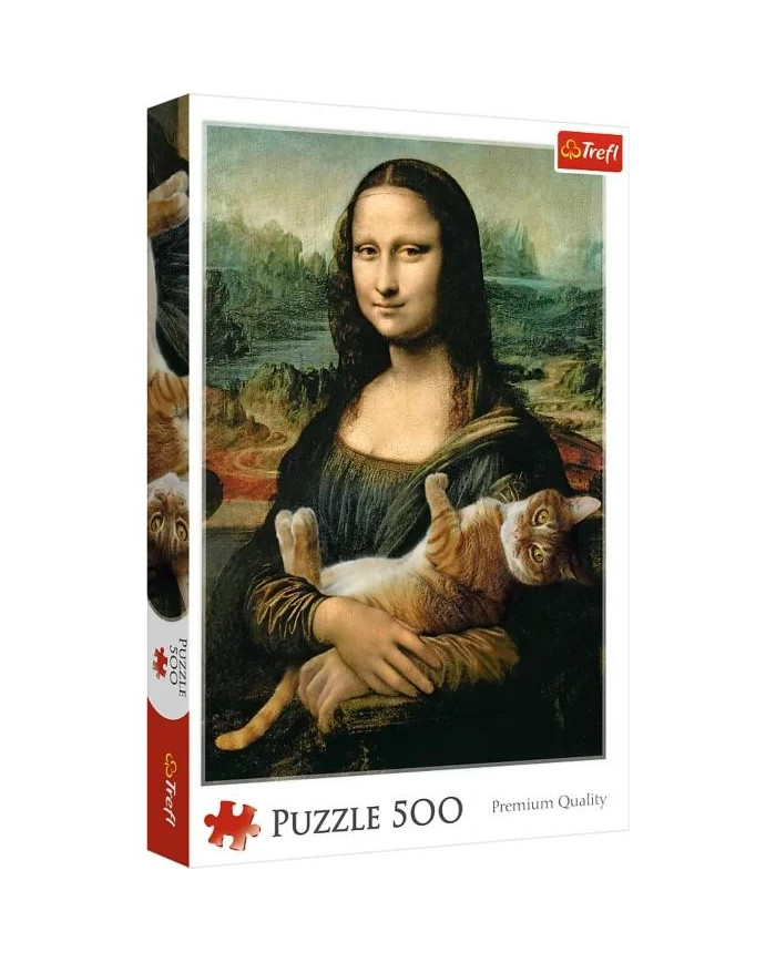 PUZZLE TREFL 500 EL MONA LISA Z KOTEM