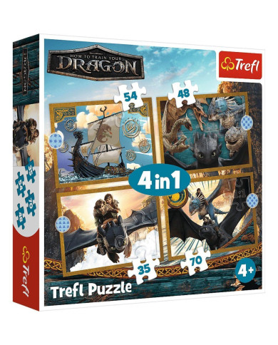 PUZZLE TREFL 4W1 SMOCZE DNI