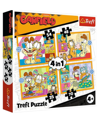 PUZZLE TREFL 4W1 GARFIELD KOCHANIA LAZAN