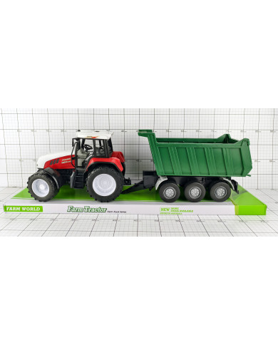 TRAKTOR Z PRZYCZEPĄ ZIELONĄ 70 CM KLOSZ