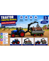 TRAKTOR Z PRZYCZEPĄ 2 ZWIERZETA 55CM KL.