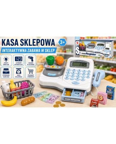 KASA Z KALKULATOREM NIEBIESKA PUD.